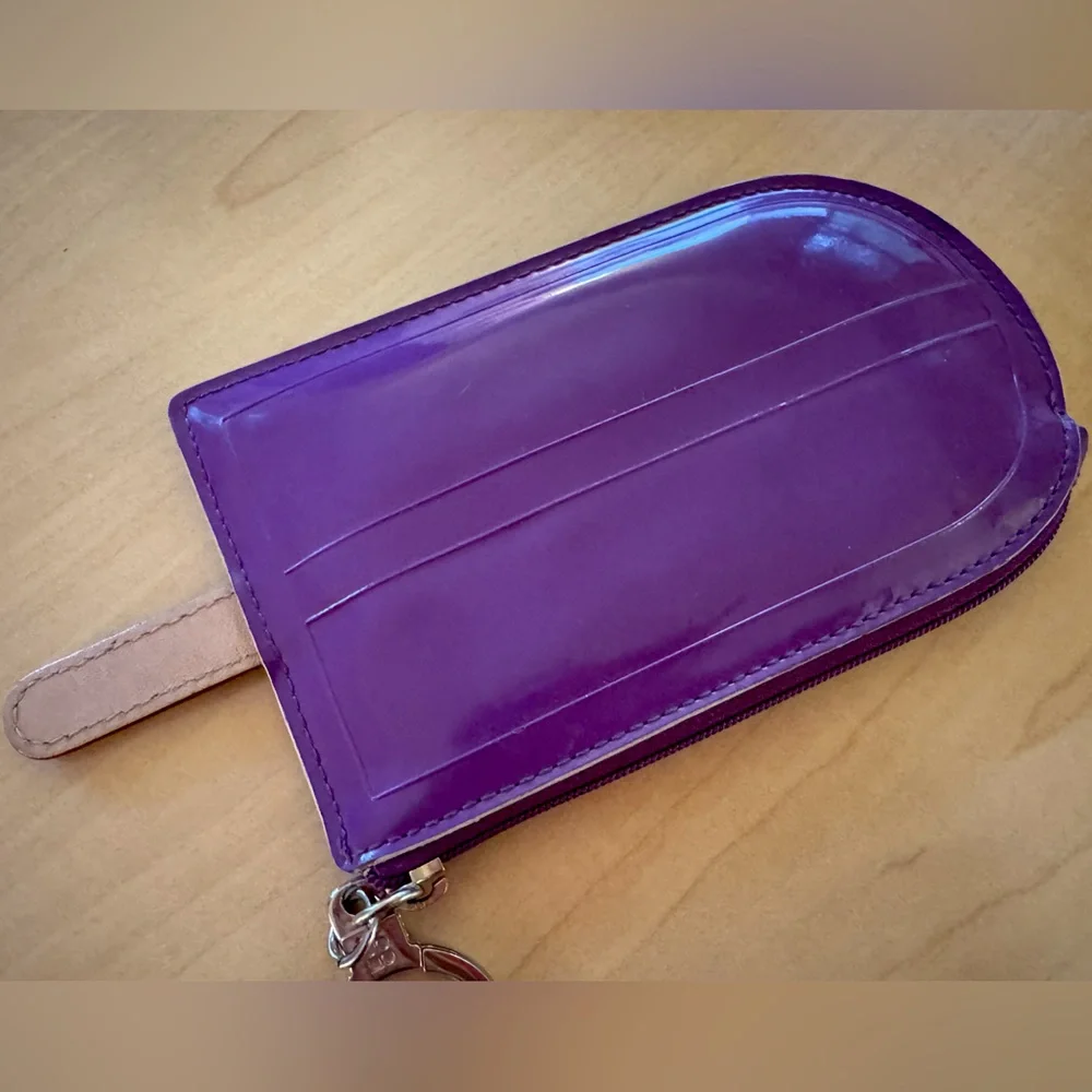 Kate Spade Vintage Purple Popsicle Flavor of the Month Coin Purse Keychain